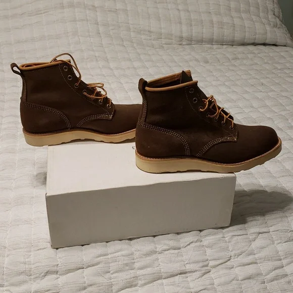 New Mens Dayton Moto Leather Brown Rough Out Boots 